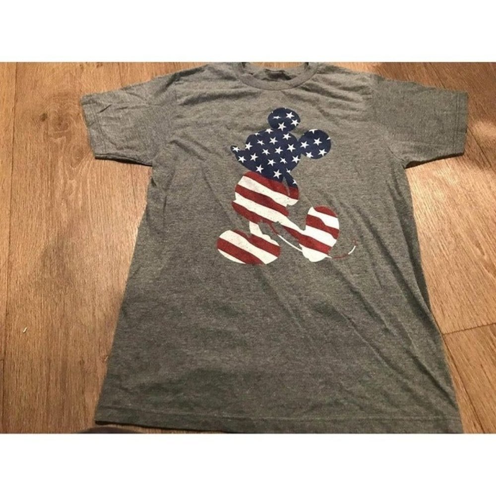 Men’s Small Disney Mickey American Flag Patriotic Shirt